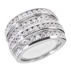 Platinum Round Diamond Ladies Ring 2.12ct 14.6mm