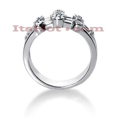 Platinum Round Diamond Right Hand Ladies Ring 0.39ct 4 Platinum Round Diamond Right Hand Ladies Ring 0.39ct - Image 2