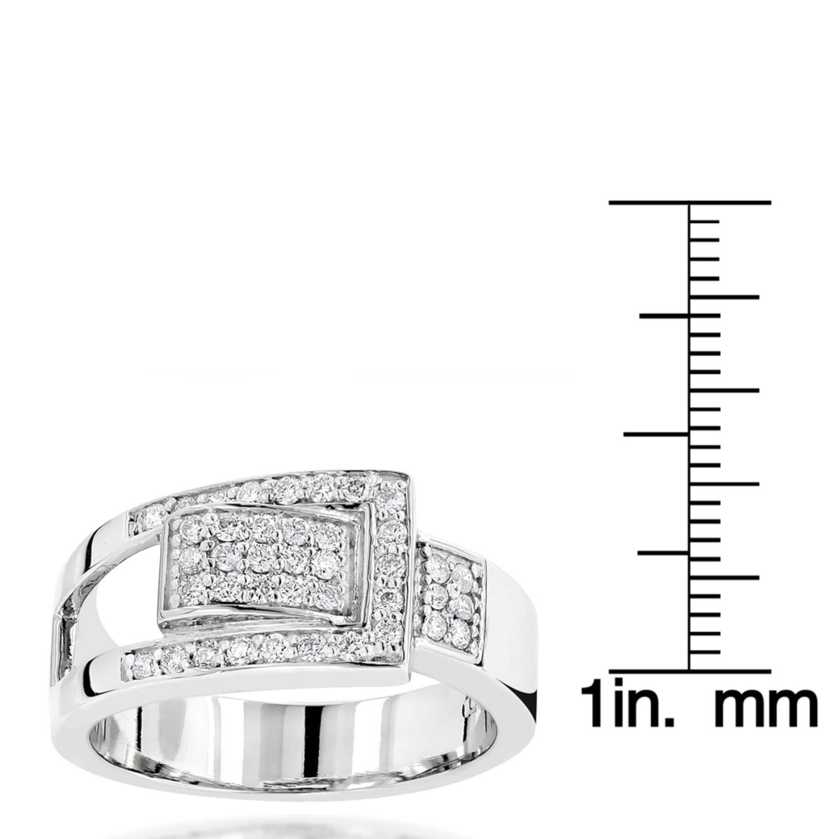 Platinum Round Diamond Right Hand Ladies Ring 0.50ct 6 Platinum Round Diamond Right Hand Ladies Ring 0.50ct - Image 4
