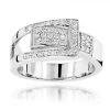 Platinum Round Diamond Right Hand Ladies Ring 0.50ct