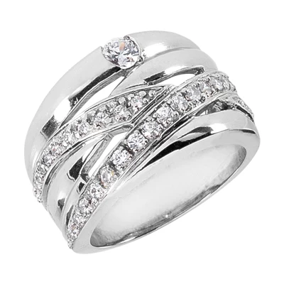 Platinum Round Diamond Right Hand Ladies Ring 0.57ct 3 Platinum Round Diamond Right Hand Ladies Ring 0.57ct