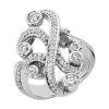 Platinum Round Diamond Right Hand Ladies Ring 0.71ct