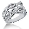 Platinum Round Diamond Right Hand Ladies Ring 0.73ct