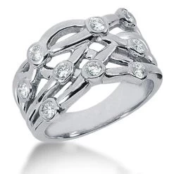 Platinum Round Diamond Right Hand Ladies Ring 0.73ct