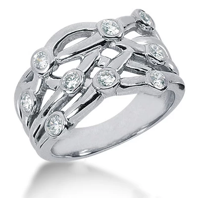 Platinum Round Diamond Right Hand Ladies Ring 0.73ct 3 Platinum Round Diamond Right Hand Ladies Ring 0.73ct