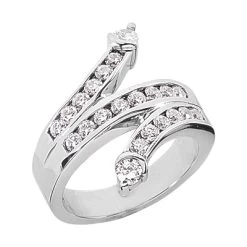Platinum Round Diamond Right Hand Ladies Ring 0.90ct