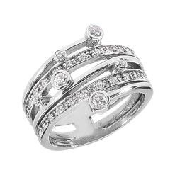 Platinum Round Diamond Right Hand Women's Ring 0.40ct