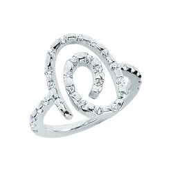 Platinum Swirl Diamond Ladies Ring 0.45ct