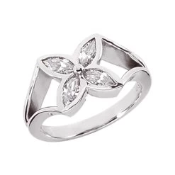 Platinum Women's Diamond Ring 0.60ct 9.7mm