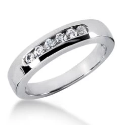 Platinum Women's Channel Set Diamonds Wedding Ring 0.30ct
