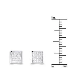 Princess Cut Diamond Earrings 0.5ct 14K White Gold -Fashion Accessories Shop princess cut diamond earrings 053ct 14k p 44758 rulerwh