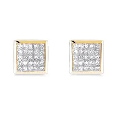Princess Cut Diamond Earrings 0.5ct 14K White Gold -Fashion Accessories Shop princess cut diamond earrings 053ct 14k p 44758 ye
