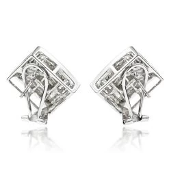 Princess Cut Diamond Earrings 2.50ct 14K White Gold -Fashion Accessories Shop princess cut diamond earrings 250ct 14k gold p 42702 backwh
