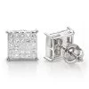 Princess Cut Diamond Earrings Studs Invisible Setting 1.15 -Fashion Accessories Shop princess cut diamond earrings invisible setting 115 p 38040 wh