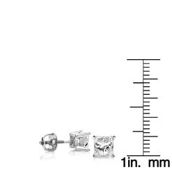 Princess Cut Diamond 18K Gold Stud Earrings 1.50ct -Fashion Accessories Shop princess cut diamond platinum stud earrings 150ct rulerwh