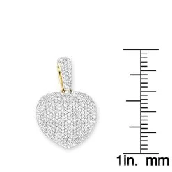 Puffed Diamond Heart Necklace 14K Yellow Gold 0.92ct -Fashion Accessories Shop puffed diamond heart necklace 14k gold 092ct p 22302 rulerye