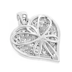 Ladies Puffed 14K White Gold Diamond Heart Pendant 1.5ct -Fashion Accessories Shop puffed hearts 14k diamond heart pendant 150ct p 40939 backwh