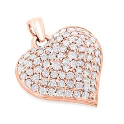 Ladies Puffed 14K White Gold Diamond Heart Pendant 1.5ct -Fashion Accessories Shop puffed hearts 14k diamond heart pendant 150ct p 40939 ro
