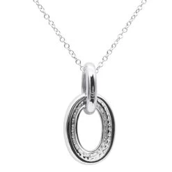 14K White Gold Pave Diamond Oval Pendant Necklace For Women 0.5 Carat -Fashion Accessories Shop real 14k gold pave diamond oval pendant necklace for women 05 carat 803212 backwh