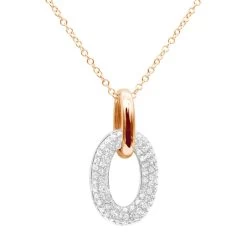 14K White Gold Pave Diamond Oval Pendant Necklace For Women 0.5 Carat -Fashion Accessories Shop real 14k gold pave diamond oval pendant necklace for women 05 carat 803212 ro