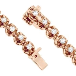 14K Yellow Gold Round Prong Set Diamond Tennis Chain Necklace For Men 13ct -Fashion Accessories Shop real 14k gold round prong set diamond tennis chain necklace for men 13ct clasp rose