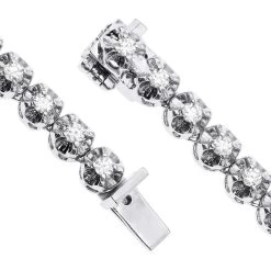 14K Yellow Gold Round Prong Set Diamond Tennis Chain Necklace For Men 13ct -Fashion Accessories Shop real 14k gold round prong set diamond tennis chain necklace for men 13ct clasp white