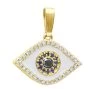 14K Yellow Gold White Black Diamond & Sapphire Evil Eye Pendant Enamel Charm 1 14K Yellow Gold White Black Diamond & Sapphire Evil Eye Pendant Enamel Charm -Fashion Accessories Shop real 14k gold white black diamond sapphire evil eye pendant enamel charm 018020 mainye