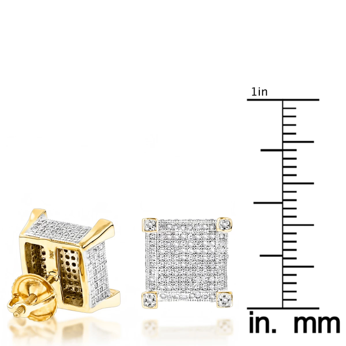 14K Yellow Gold Diamond Stud Earrings 0.85ct 8 14K Yellow Gold Diamond Stud Earrings 0.85ct - Image 6