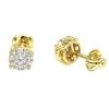 Round Cluster Diamond Earrings Studs 0.75ct 14K Yellow Gold -Fashion Accessories Shop round cluster diamond earrings studs 063ct 14k gold ye