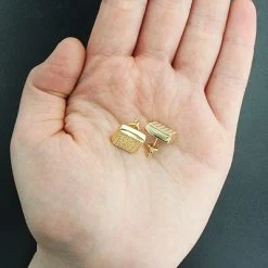 Round Diamond Earrings 14K Yellow Gold 0.51ct -Fashion Accessories Shop round diamond earrings 14k 051ct p 44644back