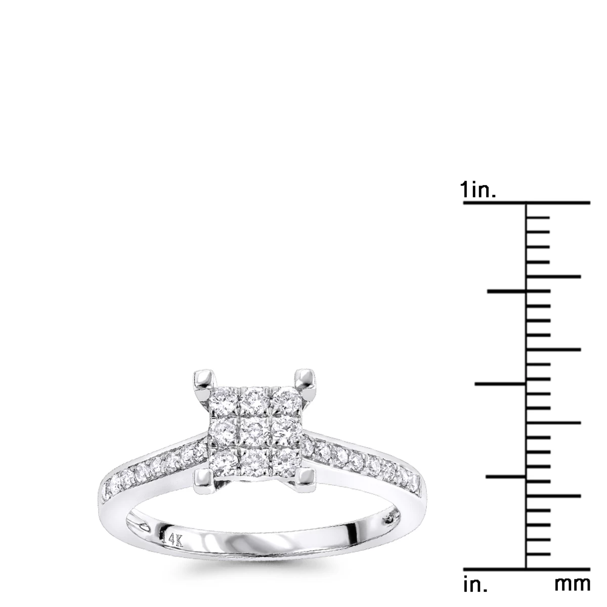 Round Diamond Engagement Ring 0.4 Ct 14K White Gold 7 Round Diamond Engagement Ring 0.4 Ct 14K White Gold - Image 5
