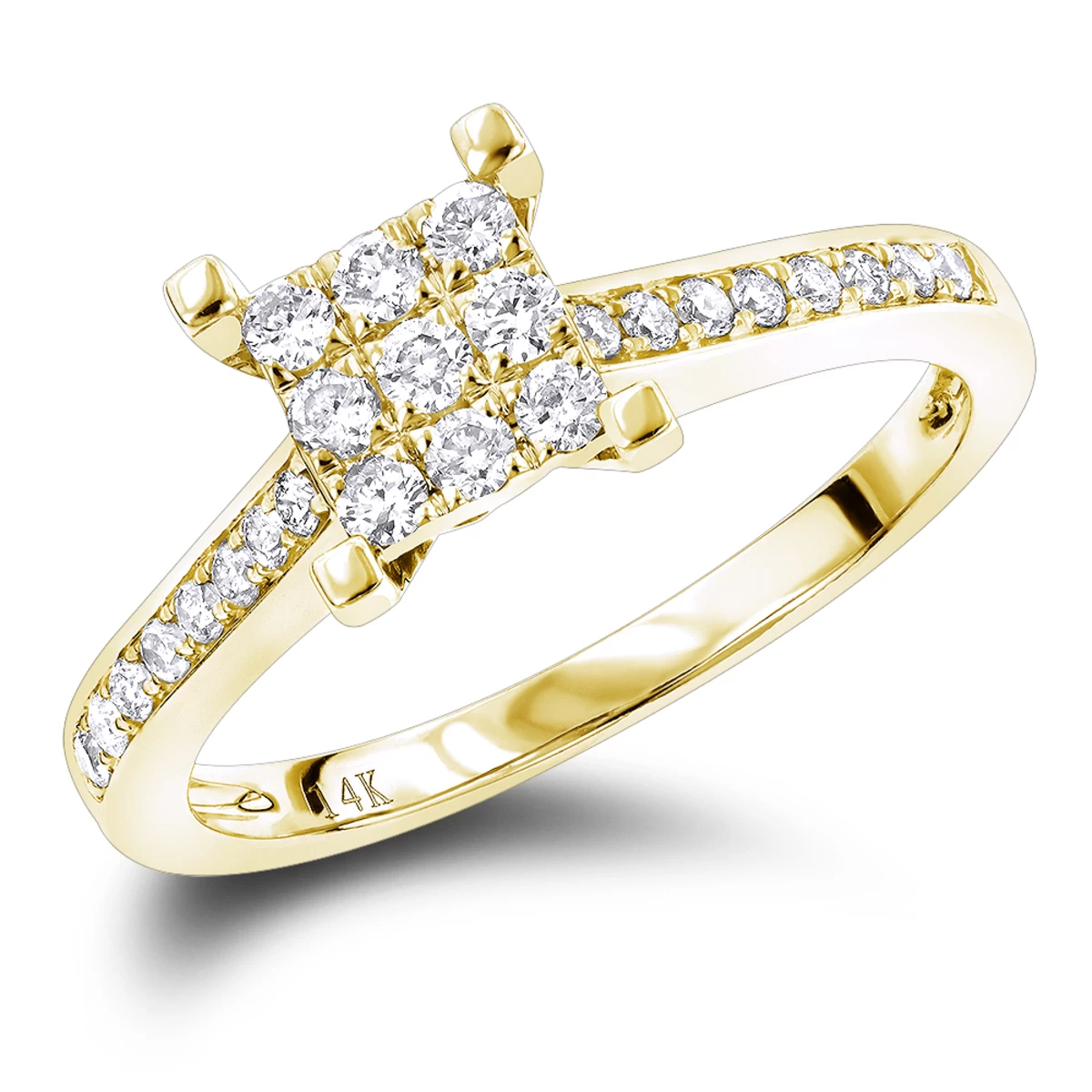 Round Diamond Engagement Ring 0.4 Ct 14K White Gold 4 Round Diamond Engagement Ring 0.4 Ct 14K White Gold - Image 2