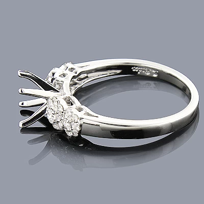 Round Diamond Engagement Ring Setting 0.38ct 14K White Gold 4 Round Diamond Engagement Ring Setting 0.38ct 14K White Gold - Image 2