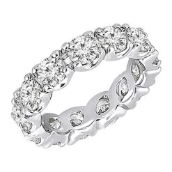 Round Diamond Eternity Band 2.7 Carats 14K White Gold Diamond Wedding Ring