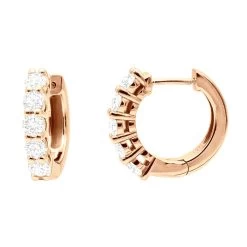 1/2 Inch Classic Huggie Hoop Earrings 14K White Gold With Round Diamonds 1 Carat -Fashion Accessories Shop round diamond huggie earrings hoops 075ct 14k gold rose 1 1 1 20220529