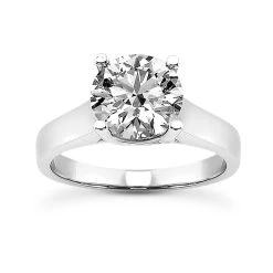 Round Diamond Platinum Engagement Ring 1ct 3.8mm