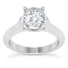 Round Diamond Platinum Engagement Ring 1ct 2.95mm