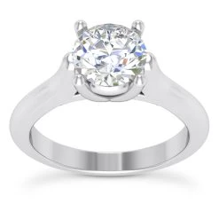 Round Diamond Platinum Engagement Ring 1ct 2.95mm