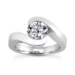 Round Diamond Platinum Engagement Ring 1ct 9.8mm