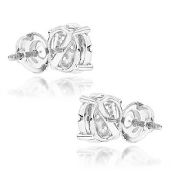 Round Diamond Stud Earrings 1.20ct 14K White Gold -Fashion Accessories Shop round diamond stud earrings 140ct 14k gold backwh