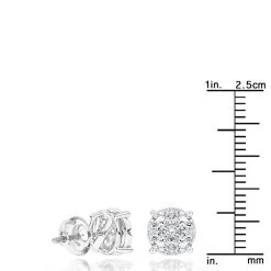Round Diamond Stud Earrings 1.20ct 14K White Gold -Fashion Accessories Shop round diamond stud earrings 140ct 14k gold rulerwh