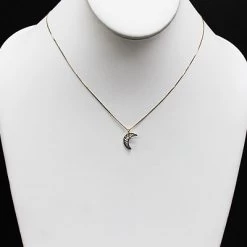 Silver Champagne Diamond Moon Pendant 0.18ct -Fashion Accessories Shop silver champagne diamond moon pendant 018ct p 40416bod