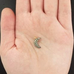 Silver Champagne Diamond Moon Pendant 0.18ct -Fashion Accessories Shop silver champagne diamond moon pendant 018ct p 40416box