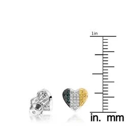 Silver White Blue Yellow Diamond Heart Earrings .35ct -Fashion Accessories Shop silver white blue yellow diamond heart earrings 35ct p 38814 ruler