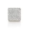 Single 10K White Gold Square Men's Diamond Stud Earring 0.6ct Pave Diamonds