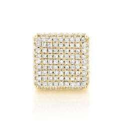 Single 10K White Gold Square Men's Diamond Stud Earring 0.6ct Pave Diamonds -Fashion Accessories Shop single 10k gold square mens diamond stud earring 06ct pave diamonds ye