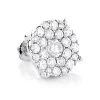 Single Oversized Cluster Men's 18K Rose Gold Round Diamond Stud Earring 2ct