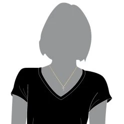 Small 14K Yellow Gold Diamond Cross Pendant For Women Fancy Bow Design 0.36ct -Fashion Accessories Shop small 14k gold diamond cross pendant for women fancy bow design 036ct bodye