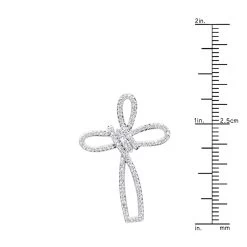 Small 14K Yellow Gold Diamond Cross Pendant For Women Fancy Bow Design 0.36ct -Fashion Accessories Shop small 14k gold diamond cross pendant for women fancy bow design 036ct rulerye