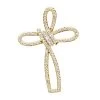 Small 14K Yellow Gold Diamond Cross Pendant For Women Fancy Bow Design 0.36ct -Fashion Accessories Shop small 14k gold diamond cross pendant for women fancy bow design 036ct ye